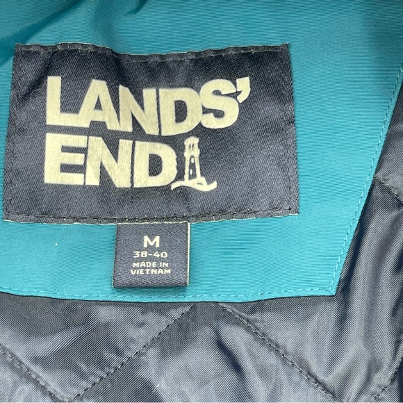 Lands End Jacket Mens Large Squall Quilted Waterproof Full Zip Rain Coat - Picture 3 of 11